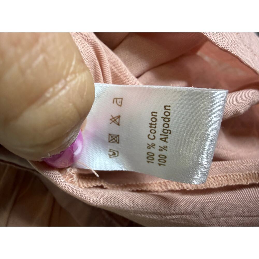 Pampelone Perle Midi Dress Beige Peachy Cotton Tiered Resort Beach Size Medium - Picture 4 of 8